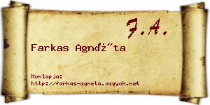 Farkas Agnéta névjegykártya